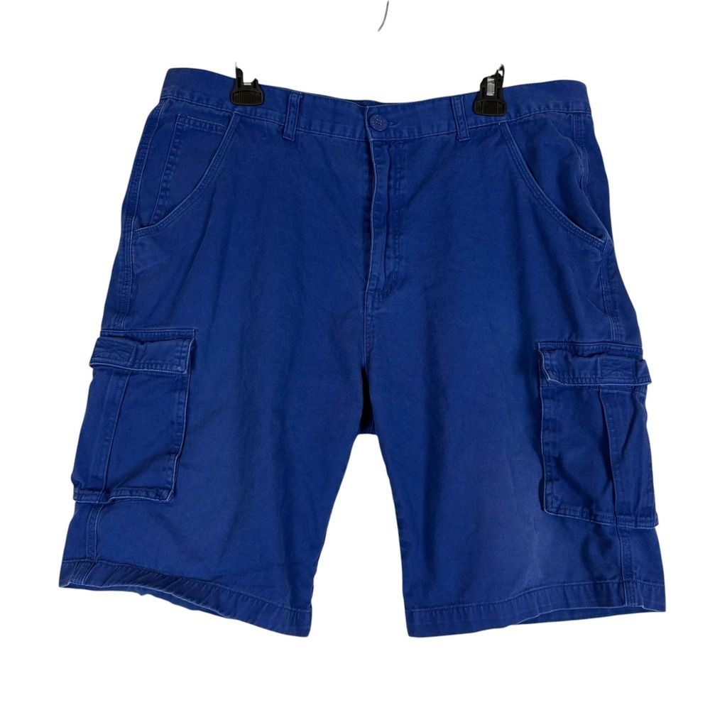 Stone Mountain Cargo Shorts Mens 38 Blue Canvas 10 Inseam Cotton Casual Outdoor
